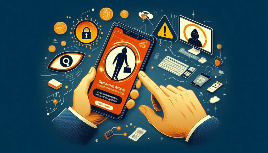 A person receiving an alert about suspicious activity on their device.