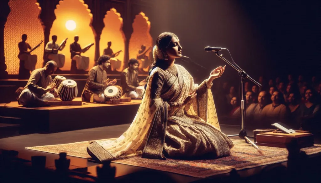 भारतीय शास्त्रीय संगीत प्रस्तुति करते हुए गायक: भारतीय संस्कृति और परंपराएं